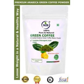 N2B Organic Green Coffee Beans Powder with Lime Flavor for Weight Loss Management Instant Coffee  (230 g, Green Coffee Flavored)