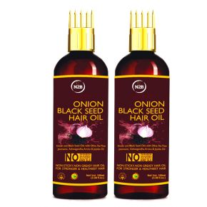 N2B Onion Black Seed Hair Oil - WITH COMB APPLICATOR - Controls Hair Fall Hair Oil  200ml