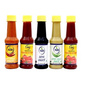 N2B Tomato Ketchup, Red Chilli-Sauce, SOYA-Sauce, Green-Chilli Sauce, White Vinegar - 200g Each, Combo 05 Combo  (1000)