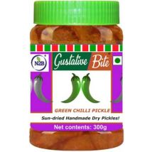 N2B Sun-dried Handmade Dry Green Chilli Pickle with less oil 300g Green Chilli Pickle  (300 g)